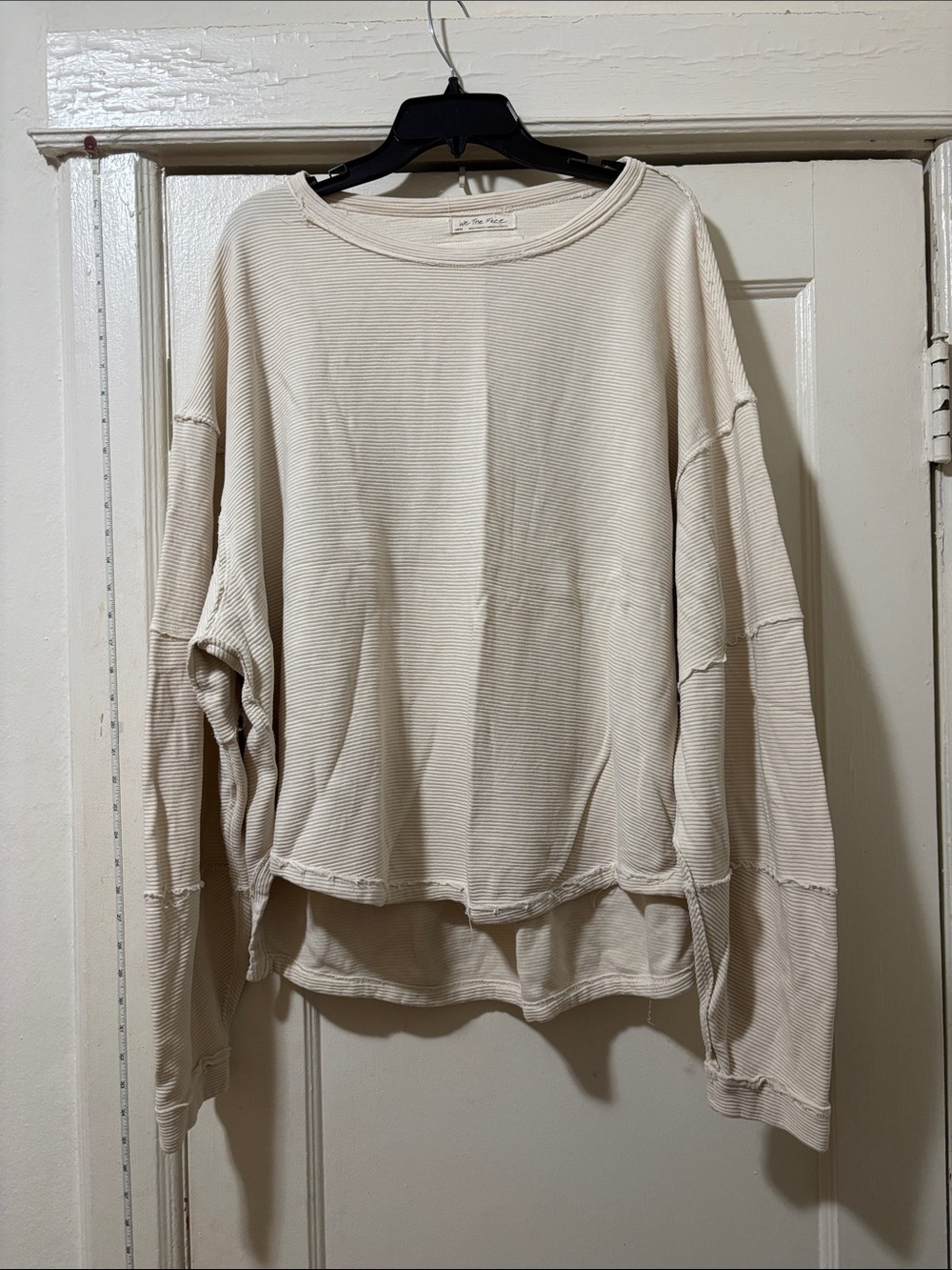 Free People Boat Neck Ribbed Long-Sleeve Sweater - Cream